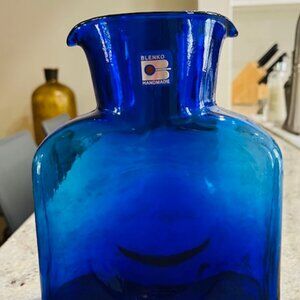 BLENKO blue water bottle/vase